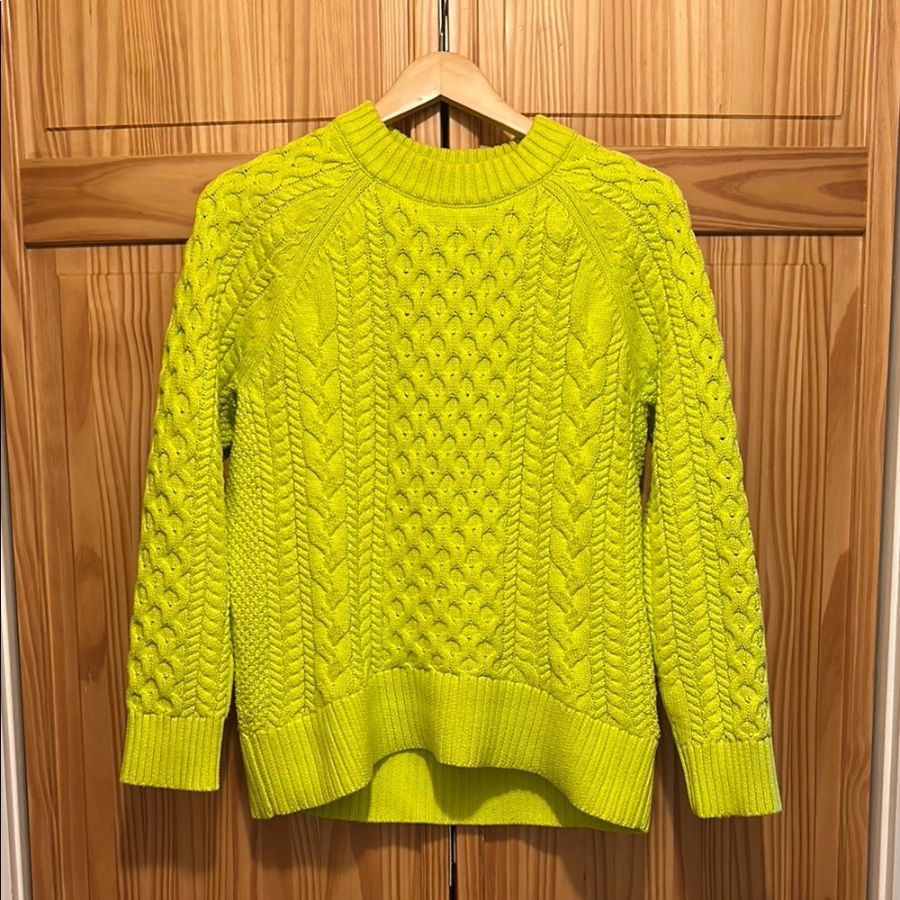 Jcrew 100% cotton cable knit sweater NWT